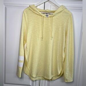 NWOT VS PINK Size Small Yellow Hoodie Oversized and Baggy Shirt Top